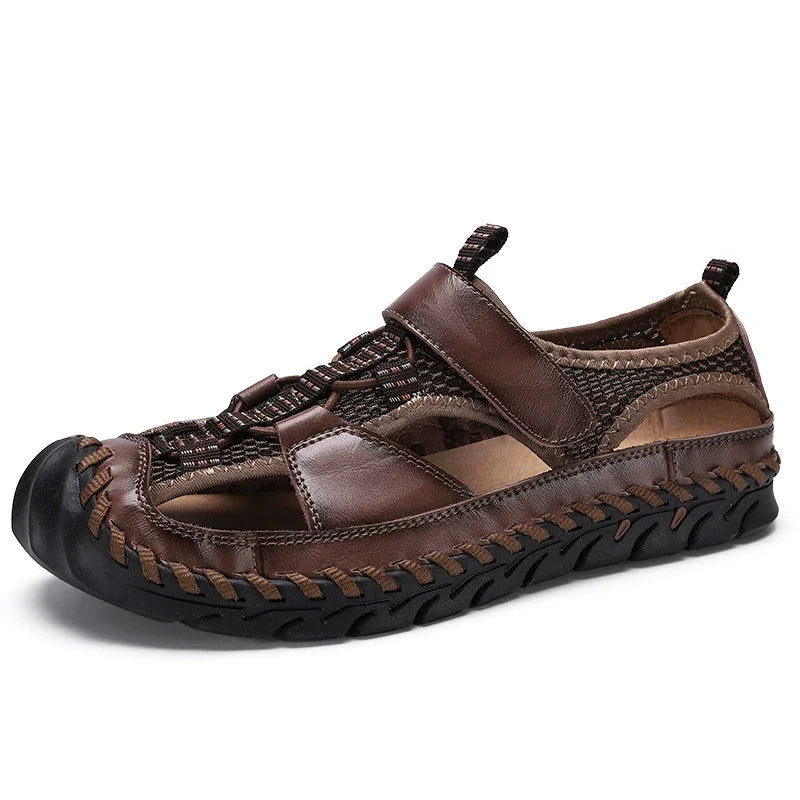 👞 Men’s Semi-Closed Fisherman Leather Sandals✨