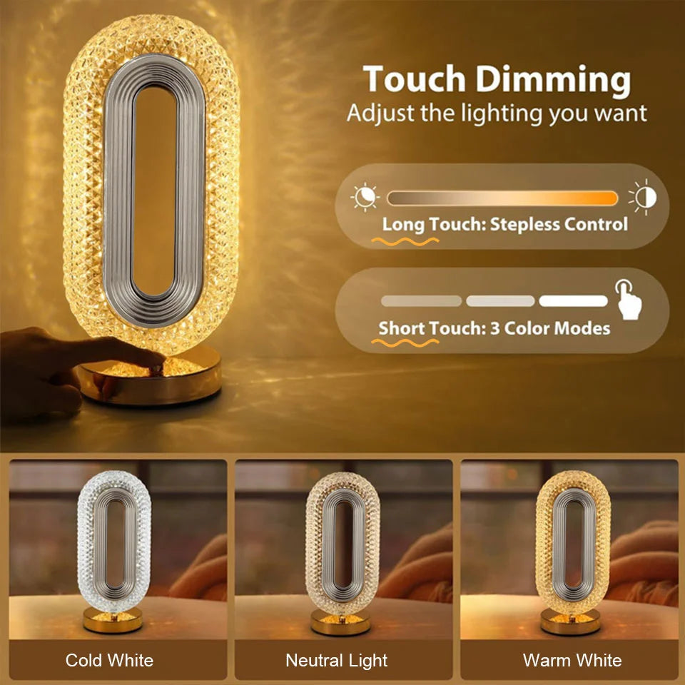 Add a Touch of Luxury to Your Room with the Crystal Touch Lamp.