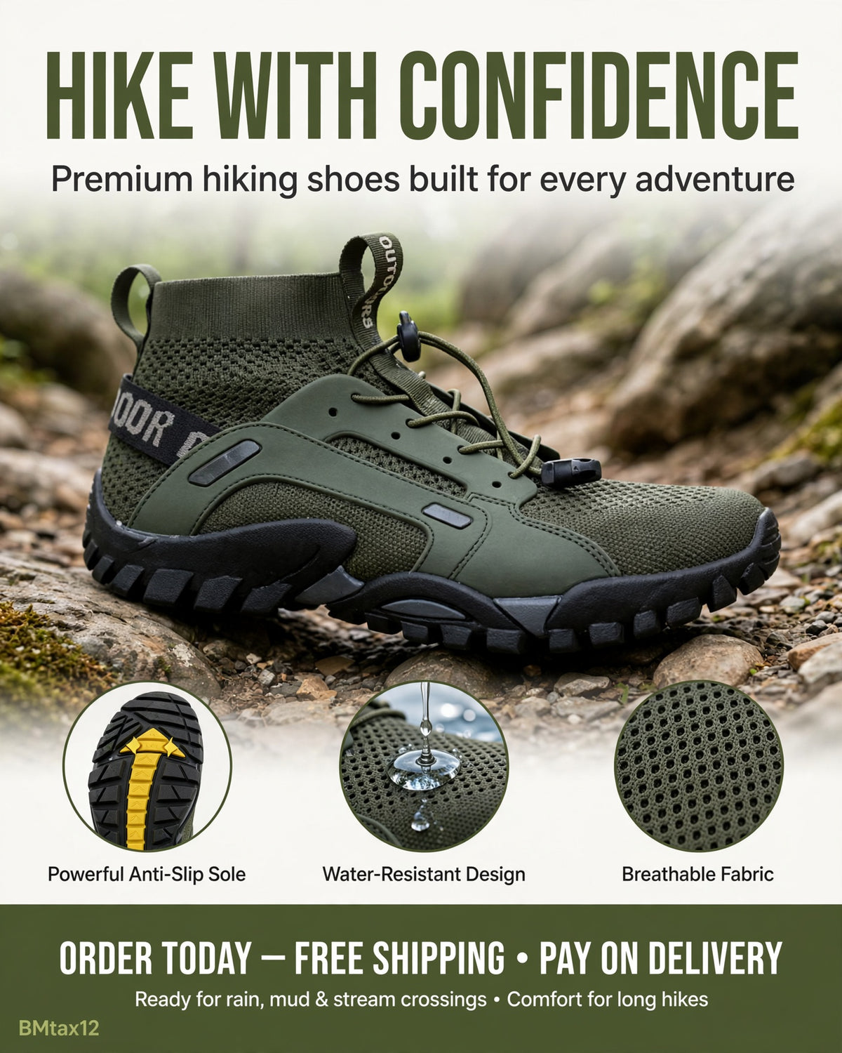 Comfortable & Waterproof Hiking Shoes 🌧️⛰️ | Durable and Ready for Adventure 🌲✨