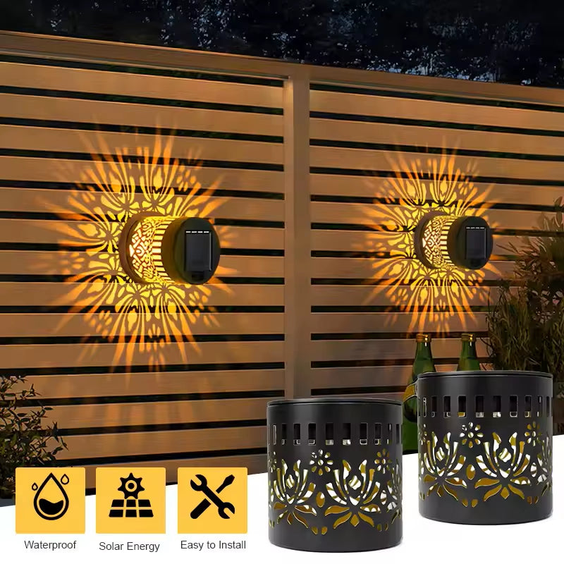 ✨ Lumara™ 2026 Solar Mandala Wall Lights – 4-Pack Outdoor Garden Fence Projectors