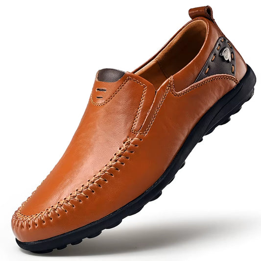 👞 Men's Casual Leather Brown Shoes – Premium Comfort Meets Timeless Style ✨