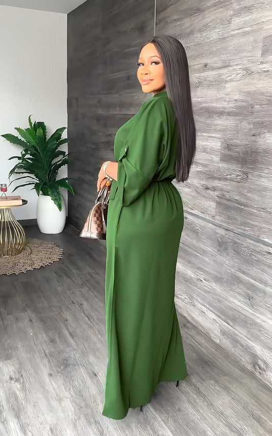 Loose Waisted Casual Side Slit Dress-2026✨