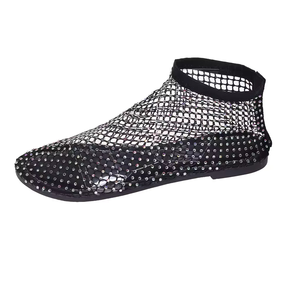 Elegant summer sandals with diamond embroidery, comfortable and light, for women-2026