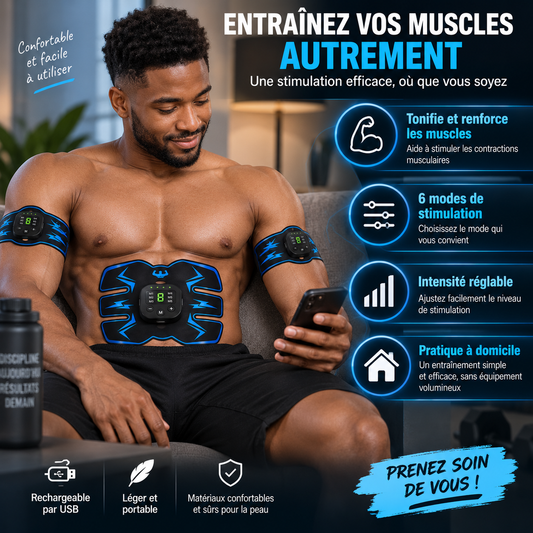 ⚡ Rechargeable EMS Muscle Stimulator | Stimulate Your Muscles Easily, Wherever You Are 💪🔋
